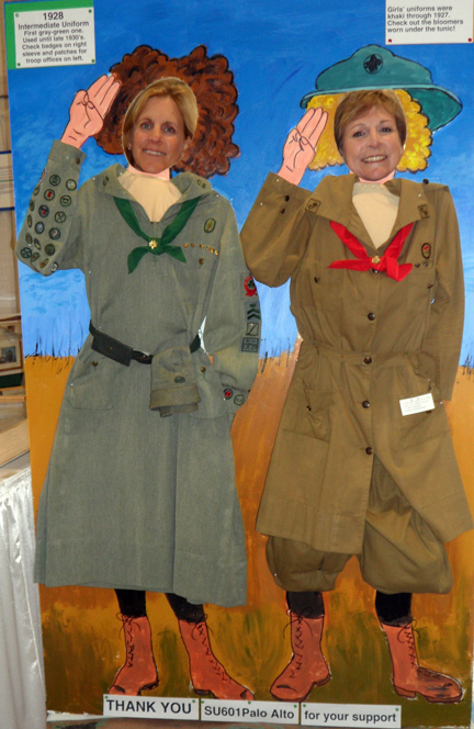 Marina Park and Joyce Richards in vintage Girl Scout uniforms!