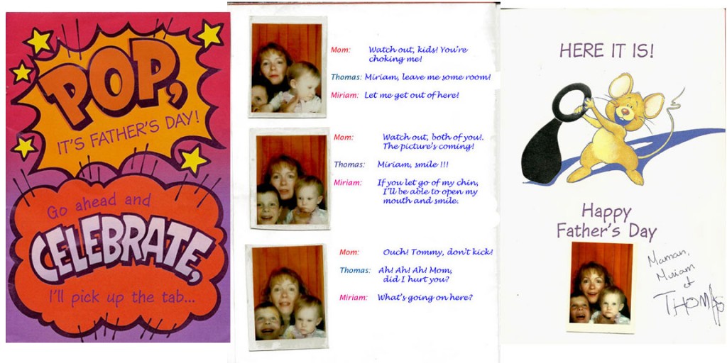 Father's Day card and comic strip.